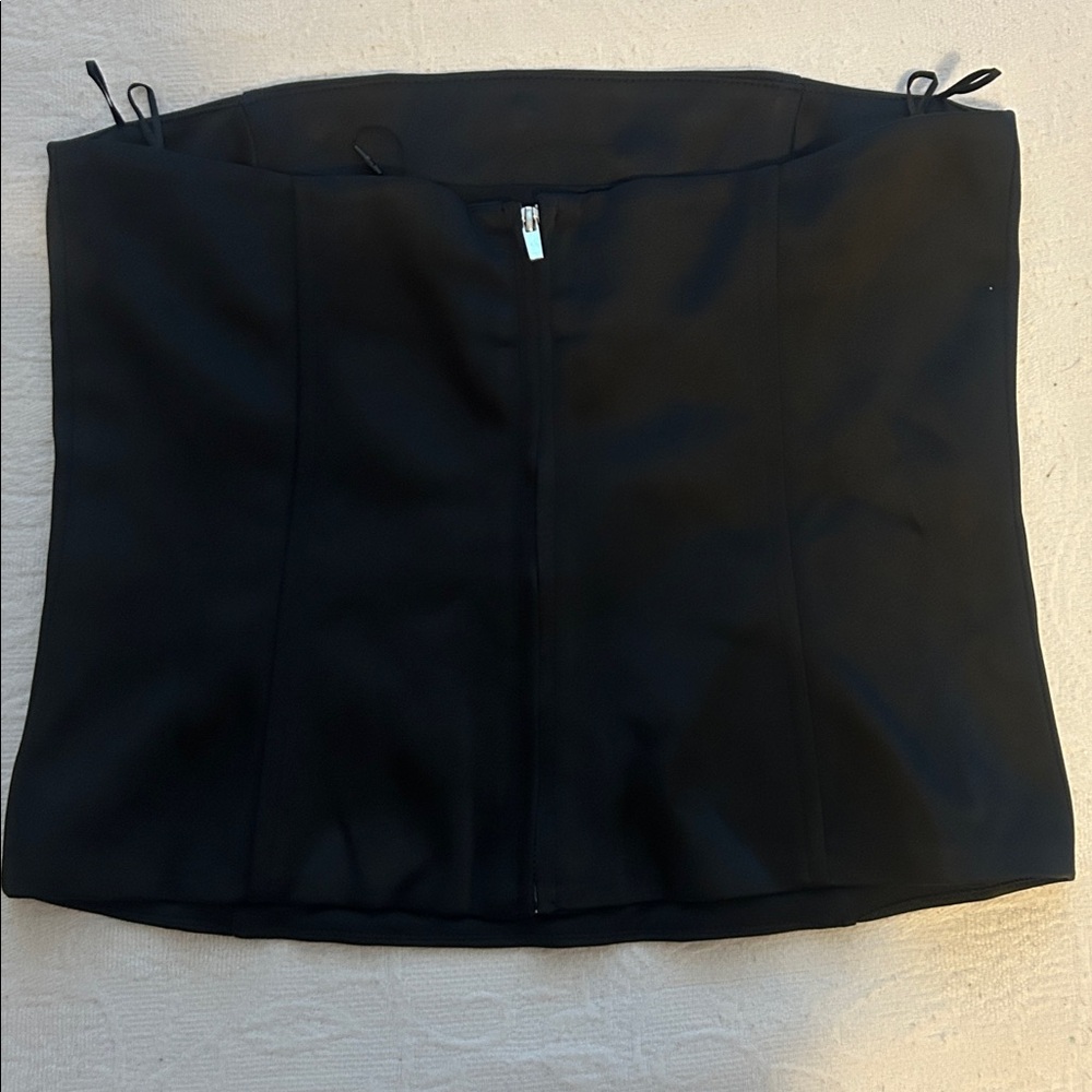 Zara Woman Black Strapless Bejeweled Rhinestone SATIN JEWEL CORSETRY top - Picture 9 of 9